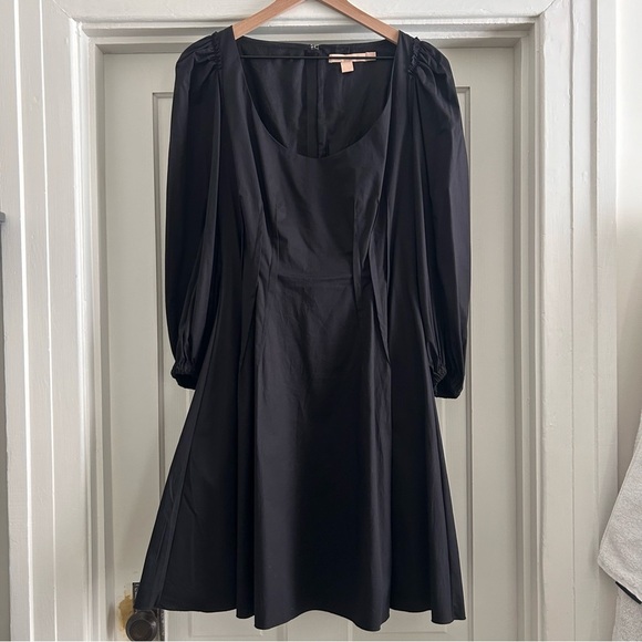 Brock Collection Scoop Neckline Classic Black Mini Dress with Puff Sleeves - Picture 1 of 4